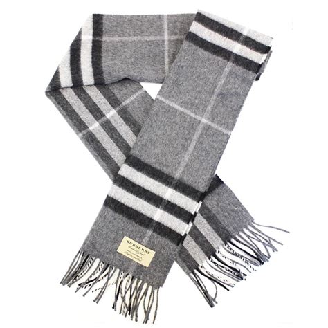 Check Cashmere Scarf in Grey 